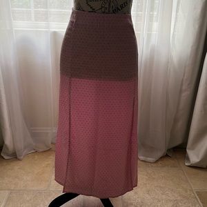 Long pink and black skirt